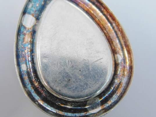 Artisan Sterling Silver Glass Lapis Earrings Variety 26.8g image number 10