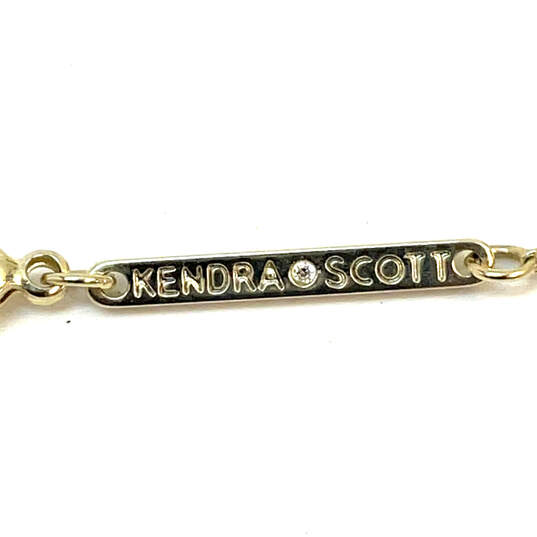 Designer Kendra Scott Gold-Tone Link Chain Turquoise Heart Pendant Necklace image number 4