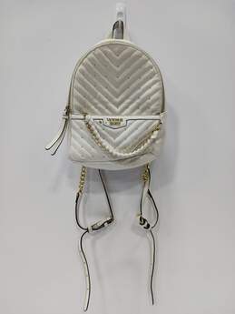 Victoria's Secret White V-Quilt Mini City Studded Backpack