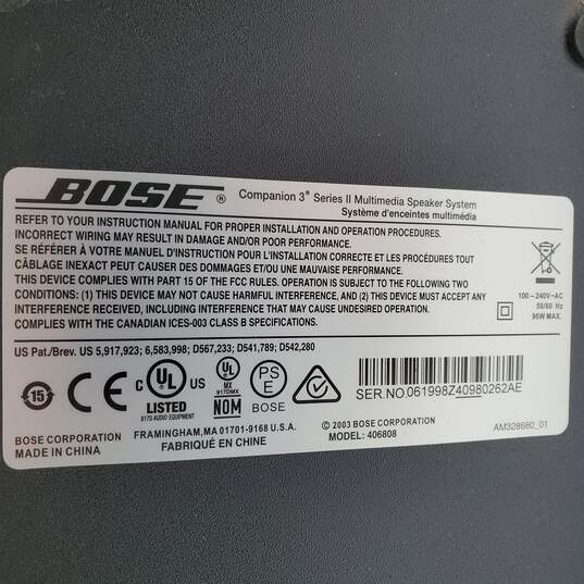 Bose Companion 3 Series II Multimedia Speaker System For Parts/Repair