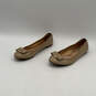 Womens Beige Leather Almond Toe Slip On Classic Ballet Flats Size 7.5 image number 3