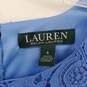 LAUREN Blue Cotton Blend Lace Short Sleeved Sheath Dress WM Size 4 NWT image number 3