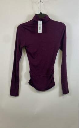 NWT Michael Stars Womens Plum Beck Ruched Ribbed Turtleneck T-Shirt Size S alternative image