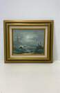 Lighthouse Seascape Oil on canvas by Serine Signed. Matted & Framed image number 1