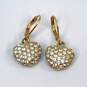 Designer Joan Rivers Gold-Tone Rhinestone Leverback Fashionable Dangle Earrings image number 2