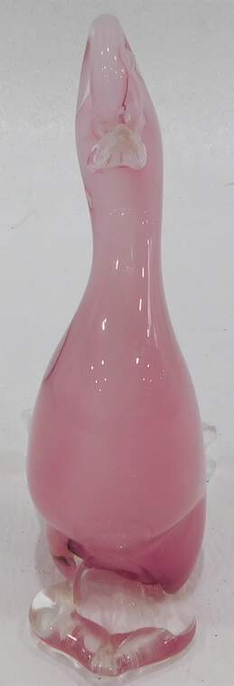 Pink Art Glass Bird Figurine alternative image