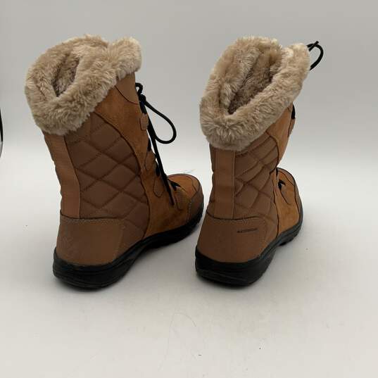 Womens Ice Maiden II BL1581-288 Brown Fur Trim Lace Up Snow Boots Size 8 image number 2