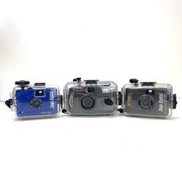 Lot of 3 Snap Sights Underwater 35mm Point & Shoot Cameras