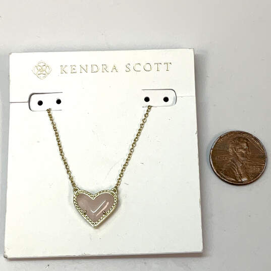 Designer Kendra Scott Gold-Tone Chain Lobster Clasp Heart Pendant Necklace image number 2