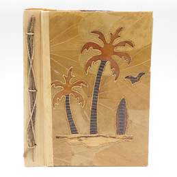 Vintage Handmade Banana Leaf Bamboo Palm Tree Photo Album