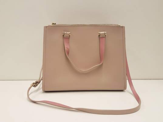 Kate Spade Leather Tote Shoulder Bag - cream pink Large
