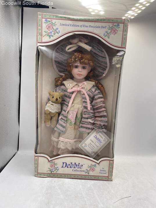 Debbie Visconti Limited Edition Of Fine Porcelain Blonde Hair Standing Girl Doll image number 1