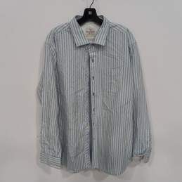 Tommy Bahama Men's Blue/White Striped Dress Shirt Size XL NWT