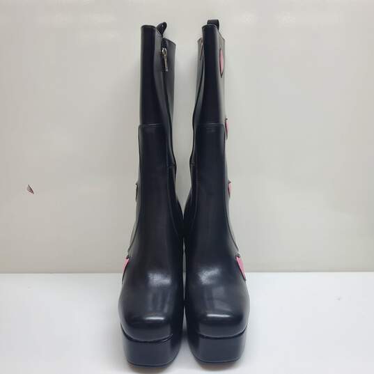 LAMODA Believe That Platform Boots in Black Leather Women's Size 8 image number 3