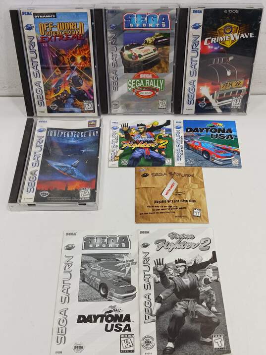 7pc Bundle of Assorted Sega Saturn Video Games image number 1