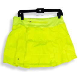 Lululemon Womens Neon Yellow Elastic Waist Pull On Athletic Skort Size 8 alternative image