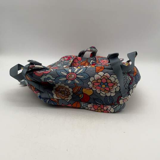 Vera Bradley Womens Multicolor Floral Quilted Adjustable Strap Zipper Backpack image number 6
