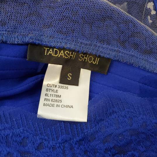 Tadashi Shoji Blue Pintuck Jersey Boatneck Dress Size S image number 3