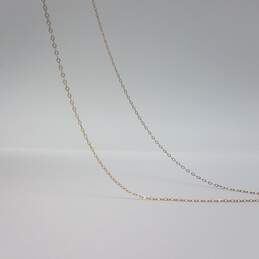 14k Gold Dainty 18 Inch Necklace w/Cz Journey Pendant 2.1g alternative image