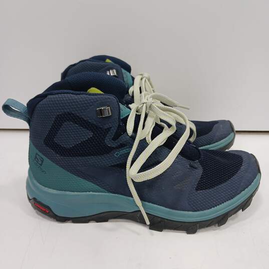 Salomon Women's Blue/Black/Green Shoes Outline Mid GTX Size 7 image number 3