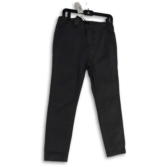 NWT Womens Gray Slash Pockets Regular Fit Straight Leg Chino Pants Size 6 image number 1