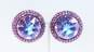 Vintage Bellini By Formart Purple Blue Crystal Earrings w/ Gold Tone & Purple Jewelry 160.3g image number 5