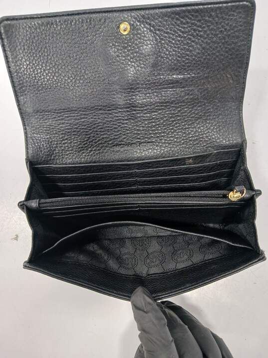 Michael Kors Black Pebble Leather Envelope Wallet image number 4