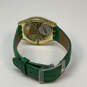 Designer Swatch Swiss Green Leather Strap Round Dial Analog Wristwatch image number 4