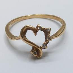 10K Gold Diamond Ring & Charm Bundle 2pcs. 3.3g alternative image