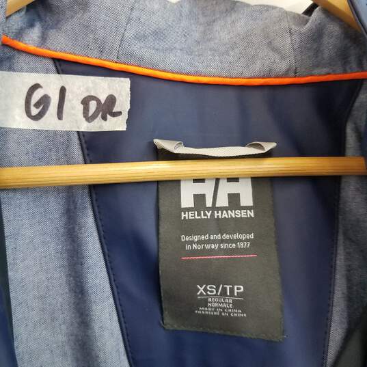 Helly Hansen dark blue belted rain jacket women's XS image number 4