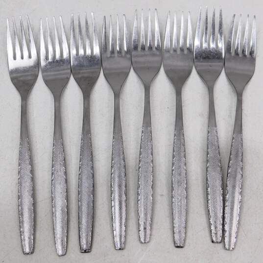 Edward Don & Co BALI Stainless Textured Flatware Set of 8 Dinner Forks image number 1