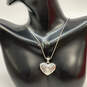 Designer Brighton Silver-Tone Crystal Heart Reversible Pendant Necklace image number 1