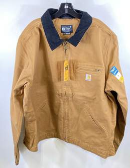 NWT Carhartt Mens Brown Rugged Flex Duck Detroit Utility Work Jacket Sz 2XL Tall