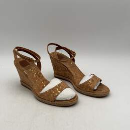 Tory Burch Womens Brown Open Toe Wedge Heel Ankle Strap Espadrille Sandals Sz 8M alternative image