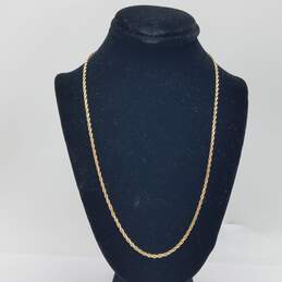 M 14k Gold 1.5mm Rope Chain Necklace 4.7g