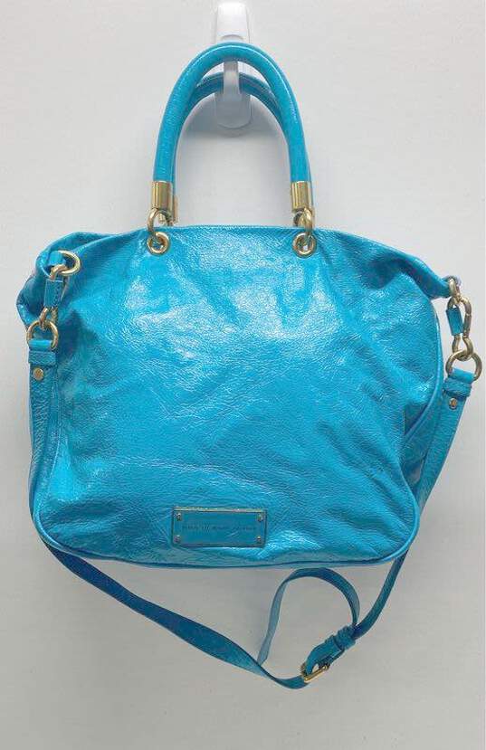 Marc By Marc Jacobs Turquoise Patent Leather Hobo Shoulder Tote Bag image number 1