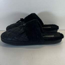 Michael Kors Black Glitter Quilted Fur Slide Slippers Shoes Size 8 B alternative image