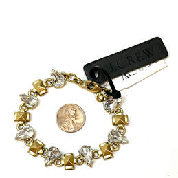 NWT Designer J. Crew Gold-Tone Teardrop Stone Chain Bracelet With Dust Bag alternative image