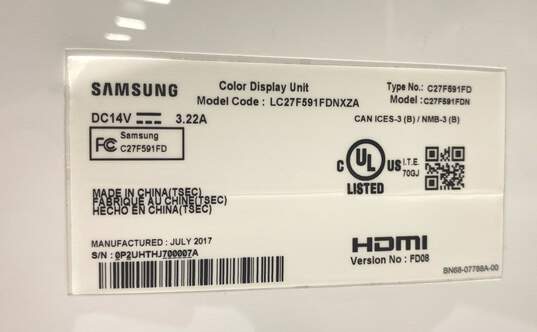 Samsung C27F591FD 27" Curved Widescreen LED Monitor (Not Tested) image number 6
