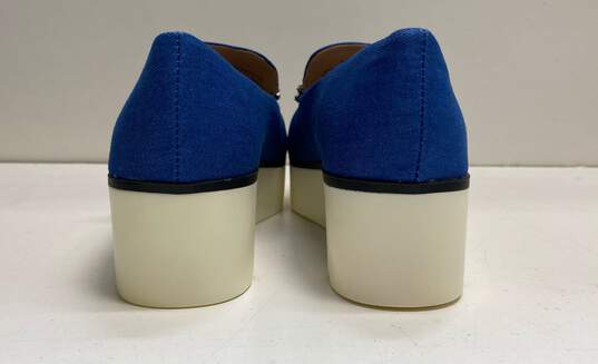 Karl Lagerfeld Bri Blue Canvas Platform Slip On Shoes Size 9 M image number 4