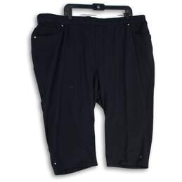 NWT Knit Jean Catherines Womens Black 5-Pocket Design Capri Jeans Sz 3X 26/28W