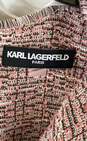 Karl Lagerfeld Womens Pink Tweed Sleeveless Pockets Split Neck Sheath Dress Sz 4 image number 3