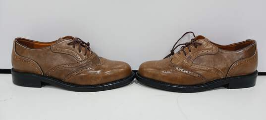 Allen Edmond Men's Brown Leather Dress shoe Size 39 image number 3