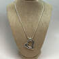 Designer Brighton Silver-Tone Chain Engraved Heart Shape Pendant Necklace image number 1