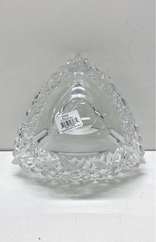 Mikasa Table Top -9.5 inch wide- Triangular Glass Crystal Bali Pattern Bowl image number 2