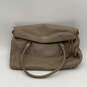 Womens Taupe Leather Inner Pocket Double Handed Elegant Shoulder Bag image number 1