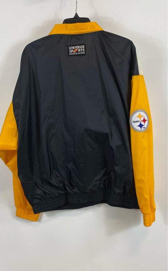NFL Men's Multicolor Pittsburgh Steelers 1/4 Zip Windbreaker- XL image number 2