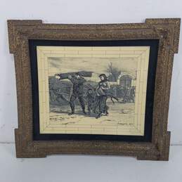 Clément-Auguste Andrieux - Framed Art - COLLECTING FIREWOOD - 1870 -Intaglio (printmaking)