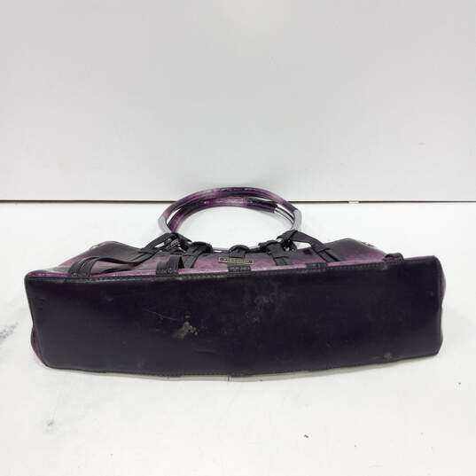 Vittorio Purple Patent Leather Animal Print Satchel Bag image number 5