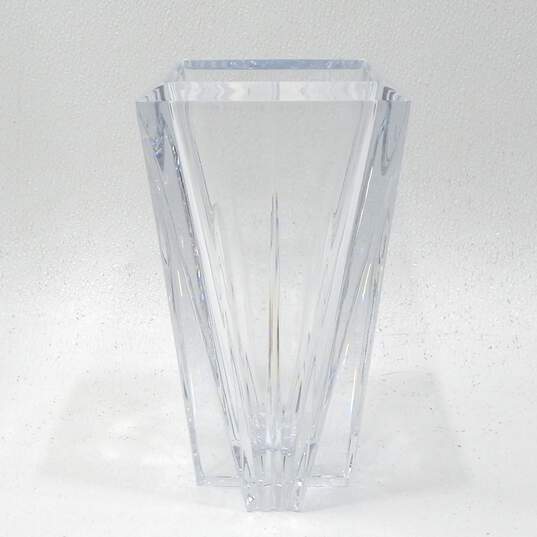 Lenox Ovations Crosswinds 10in Crystal Vase Art Deco Style image number 1